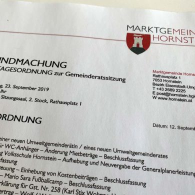 Tagesordnung GR Sitzung 23.09.2019